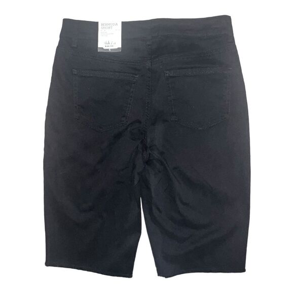 Style & Co Womens Mid-Rise Raw-Edge Bermuda Jean Shorts Deep Black 4 NWT - Picture 3 of 8